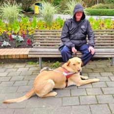 Carl Lintott and his guide dog Michael. Carl is interviewed in the October eBulletin.