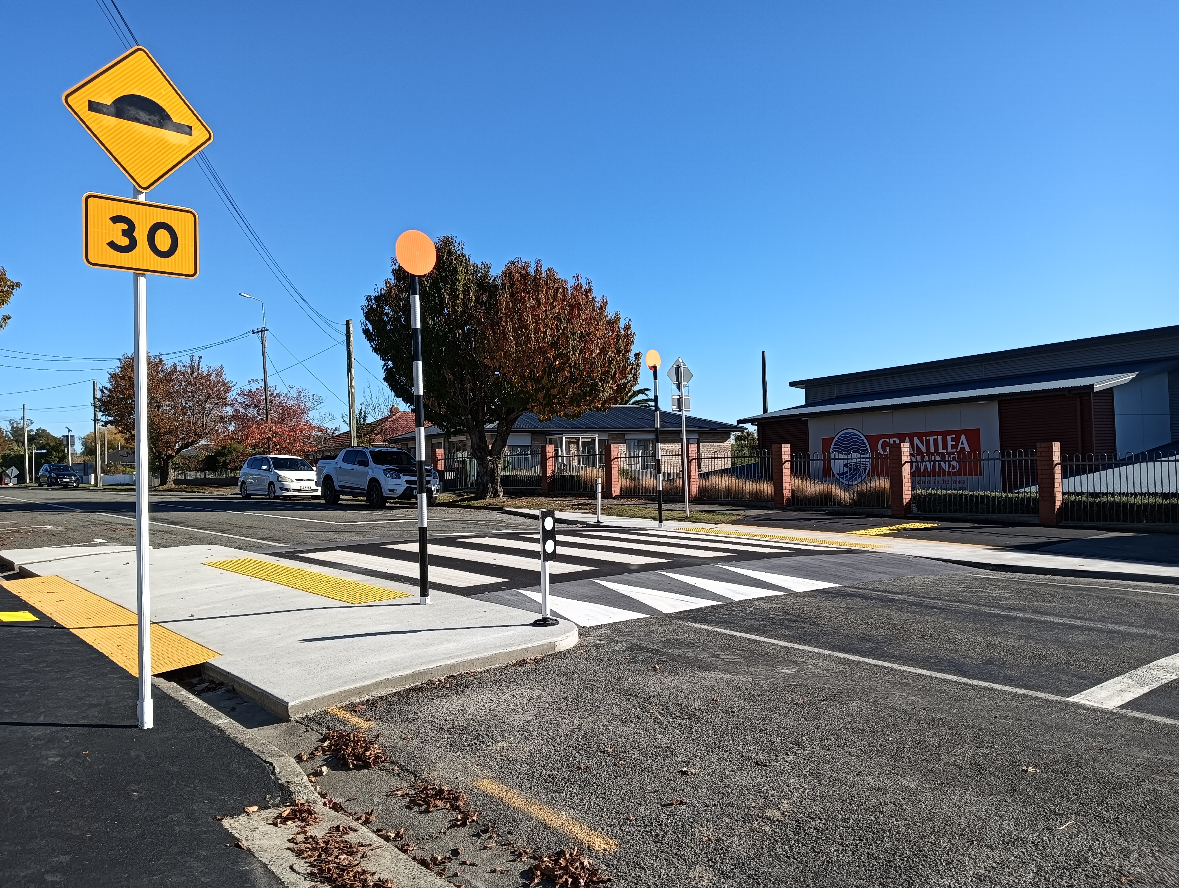 raised pedestrian crossing outside school