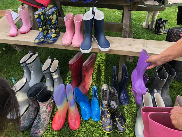 Gumboots in a row